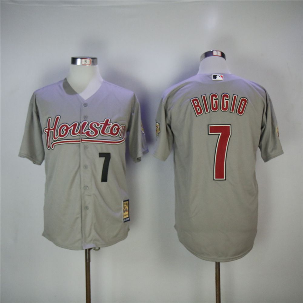 Men Houston Astros #7 Biggio Grey Throwback 2006 MLB Jerseys